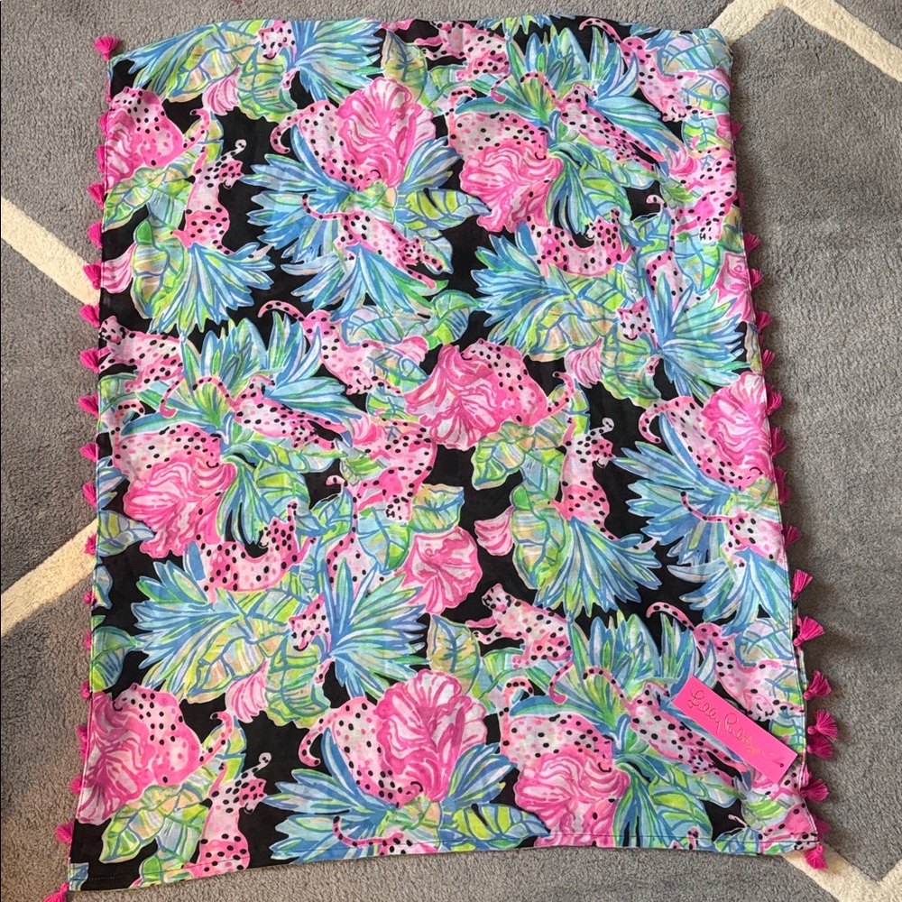 NWT Lilly Pulitzer Pink and Blue Floral infinity scarf